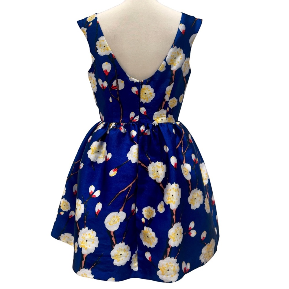 NWOT Ark & Co Royal Blue Floral Cocktail Dress | Fit & Flare (M) - Picture 5 of 10